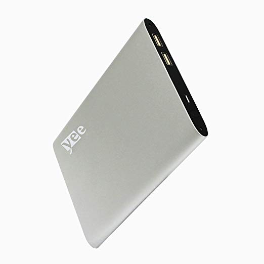 Power Bank 20000mAh Ultra High Capacity Battery Pack with 3.1A 2 Ports Portable Charger with High Speed Charging with Display for iPhone X 8 8 Plus 7 6 5 Samsung Galaxy iPad Pixel (yee K56 / Silver)