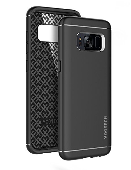 Galaxy S8 Case, Yootech Resilient TPU Shock Absorption Carbon Fiber Design for Galaxy S8 Case (black)