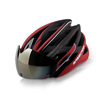 Base Camp Cycling Bike Helmet with Detachable Magnetic Visor Goggles Shield