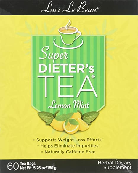 Lemon Mint variety of Laci Le Beau Laci Super Dieter's Tea, 60 Count Tea Bags (Net Wt. 5.26 oz)