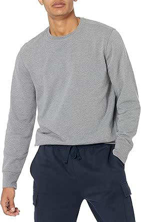 Amazon Essentials Men's Long-Sleeve Lightweight French Terry Crewneck Sweatshirt