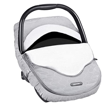 Yoofoss Baby Car Seat Cover Winter, Carseat Canopies Cover to Protect Baby from Cold&Winter, Super Plush Warm Baby Carrier Cover for Infant Boys Girls (Grey)