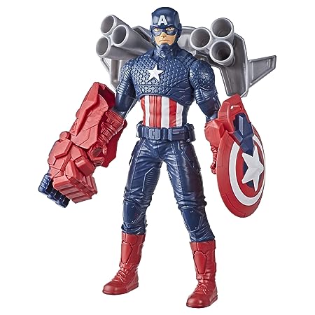 Marvel Hasbro 9.5-inch Scale Collectible Super Heroes and Villains Action Figure Toy Captain America and 3 Accessories, Kids Ages 4 and Up