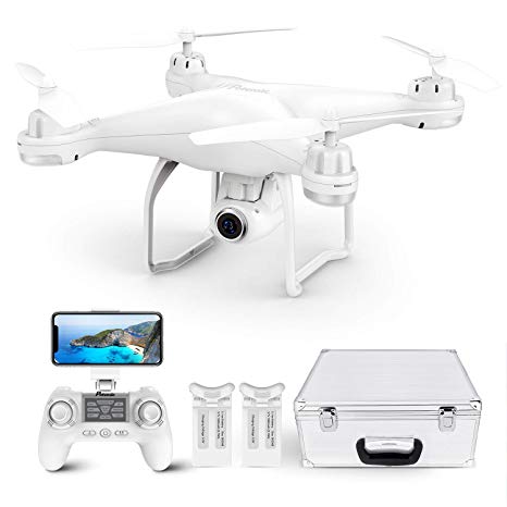 Potensic GPS Drone with 1080P camera, FPV RC Drone for Adults, Drone for Beginners, HD WiFi Live Video, Auto Return Home, Altitude Hold, Follow Me, 2 Batteries and Carrying Case