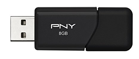 PNY Attache USB 2.0 Flash Drive, 8GB/ BLACK (P-FD8GBATT03-GE)