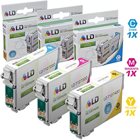 LD Products Remanufactured Ink Cartridge Replacement for Epson 127 ( Cyan,Magenta,Yellow , 3-Pack )