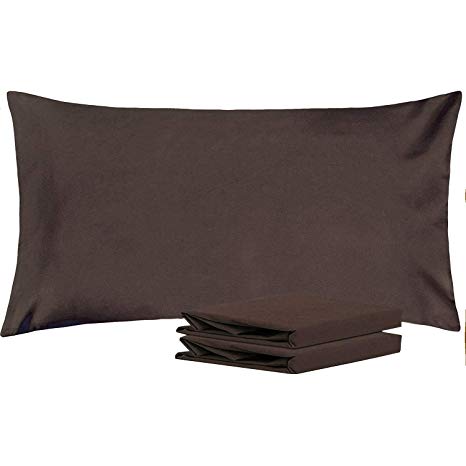 NTBAY King Pillowcases, Set of 2, 100% Brushed Microfiber, Soft and Cozy, Wrinkle, Fade, Stain Resistant, with Envelope Closure, Chocolate