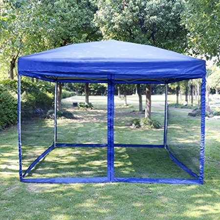 VIVOHOME Outdoor Easy Pop Up Canopy Screen Party Tent with Mesh Side Walls 10 x 10 ft