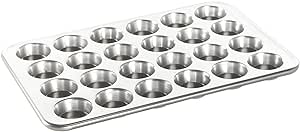 Nordicware 60012 Nordic Ware Natural Aluminum Commercial Petite Muffin Pan, 24 Cup, Silver