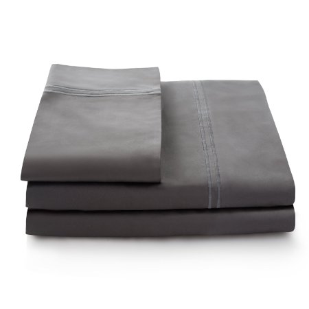 400 Thread Count 100 Egyptian Cotton Deep Pocket Sheet Set sold by LinenSpa - Queen - Grey