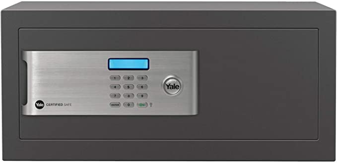 Yale YLM/200/EG1 Certified Laptop Safe, Insurance Approved, 22 mm Motorised Locking Bolts, LCD Screen, 24 Litre Capacity