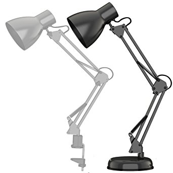 ToJane Grey Base Desk Lamp,Swing Arm Clip Mount Desk Lamp,Architect Table Light for Office/Studio