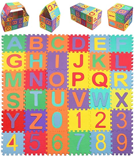 StillCool Baby Foam Play Mat (36-Piece Set) 5.9x5.9 Inches Interlocking Kid's Floor Puzzle Colorful EVA Tiles