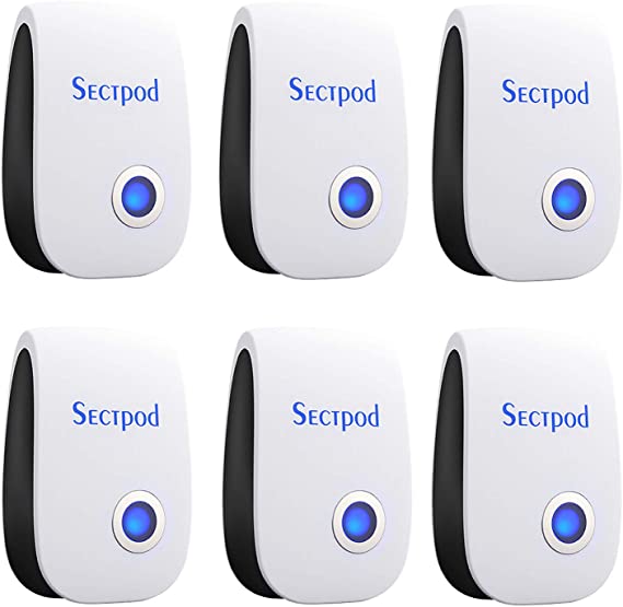 Sectpod Ultrasonic Pest Repeller 6 Pack,2021 Electronic Pest Repellent Plug in for Mosquitoes Rodent Mouse Ant Spider Bug Cockroach Flies Insect,Safe Pest Control for Pregnant Woman,Kids and Baby