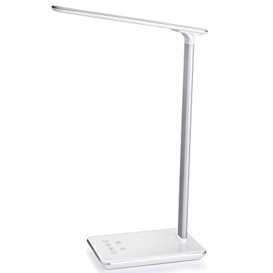 Bedside Table Lamps, LOFTer 48 LEDs Dimmable Folding Touch Eye-Care LED Desk Lamp, Touch Control, 1 and 2 Hour Auto Timer, 4 Lighting Modes, Gradual Dimming Brightness, Book Reading Lights for Home Office Bedroom