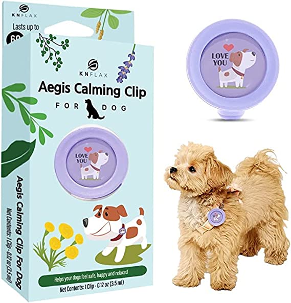 KN FLAX Aegis Calming Clip for Dogs, Anxiety Relief Pheromone Diffuser [Made in Korea], Lasts 60 Days, Reducing Stress During Loud Noises and Separation for All Small, Medium and Large Dog