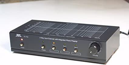 TCC TC-754 BLACK RIAA Phono Preamp (Pre-amp, Preamplifier) With Three Switchable Aux Inputs and Variable Output Level