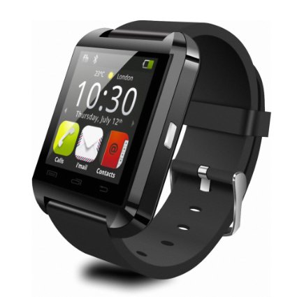 Premium 1.5" Touch Screen Bluetooth Smart Wrist Watch for Android & iOS smart phones (Black)