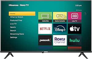 Hisense 40-Inch Class A4 Series FHD 1080p Smart Roku TV with Alexa Compatibility (40A4NR, 2024 Model) - Dolby Audio, Slim Bezel Design, Google Assistant