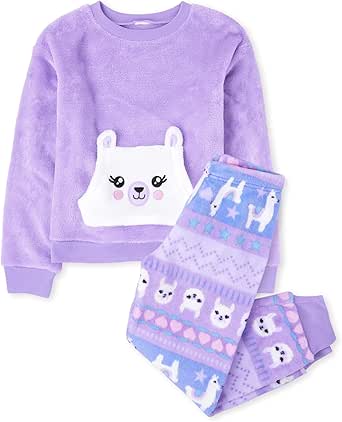 The Children's Place Single Girls Long Sleeve Fleece 2 Piece Pajamas