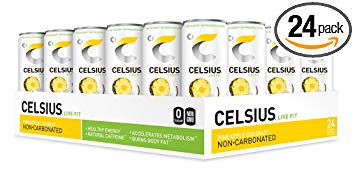 CELSIUS"Naturals" Pineapple Coconut Non-Carbonated Fitness Drink, ZERO Sugar, 12oz. Slim Can, 24 Pack