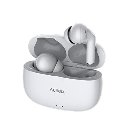 Auslese® Essence Pro Earbuds ANC & Transparency Bluetooth 5.2 with Wireless Charging Support Mic Call Noise Reduction Smart Touch Control Deep Bass Headset (White Model)