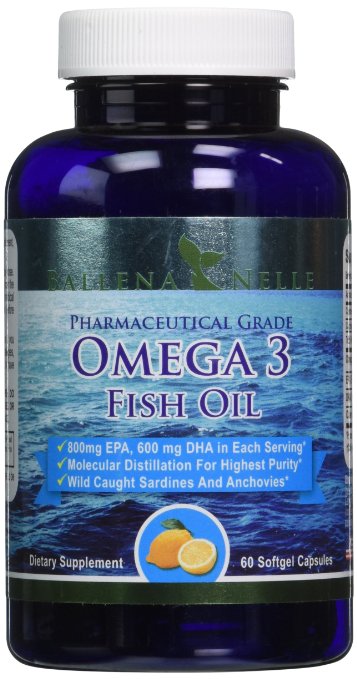 Ballena Nelle Pharmaceutical Grade Omega 3 Fish Oil 800mg EPA 600mg DHA in each serving