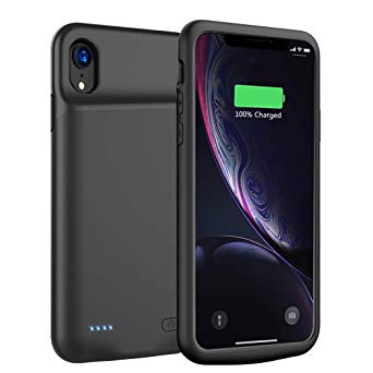 iPhone XR Battery Case 6000mAh, ZURUN Portable Rechargeable Battery Pack Charging Case Compatible with iPhone XR (6.1 inch) Extended Battery Charger Case Backup Power Bank (Black)