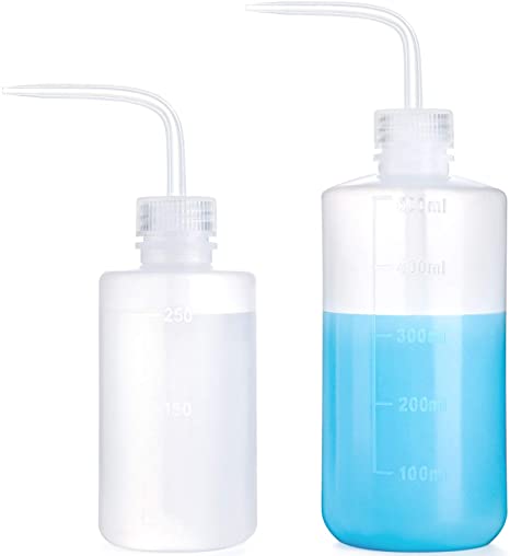 Mkono 2 Pack Plant Flower Succulent Watering Bottle Plastic Bend Mouth Watering Cans Squeeze Bottle--250ML and 500ML