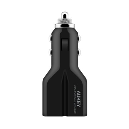Aukey 4.2A / 21W Dual Port USB Car Charger Adapter Designed for Apple, Android and other Mobile Devices (Black)