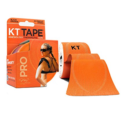 KT TAPE PRO Elastic Kinesiology Therapeutic Tape, 20 Pre-Cut 10-Inch Strips, 100% Synthetic, Water Resistant, Breathable, Free Application Videos, Pro and Olympic Sports Athletes’ Choice for Pain Relief & Injury Recovery