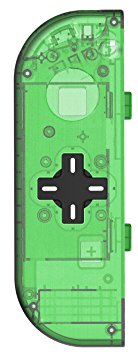 BASSTOP Translucent NS Joycon Handheld Controller Housing With D-Pad Button DIY Replacement Shell Case for Nintendo Switch Joy-Con(Left Only) Without Electronics (Left-Jungle Green)