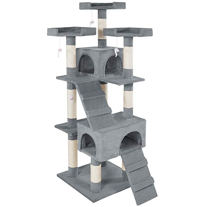 TecTake Cat Scratcher Activity Center High Quality Cat tree Barney grey