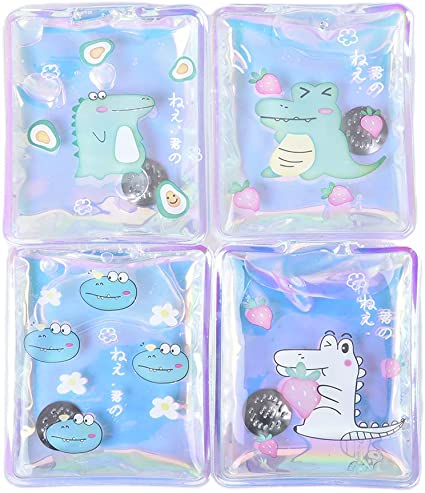 IYSHOUGONG 4pcs Cute Mini Winter Reusable Gel Hand Warmer Instant Heating Pack Hand Warmer Mini Self-Heating Hand Warmer for Cold Days (Style Random)