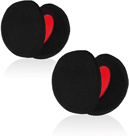 2 Pairs Bandless Earmuffs Fleece Ear Warmer Portable Earmuffs in 2 Size for Men and Women