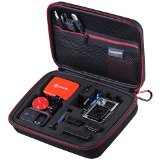 Smatree SmaCase G160s Compact Case for Gopro hero Hero4 3 3 2 Cameras and Essential Accessories 86 x 67 x 27 - Carrying Case with High Density Excellent Cut EVA Foam - Ideal for Travel or Home Storage - Perfect Protection for GoPro Camcorders - Black Cover with Black Foam Interior Fits for 1 Gopro Camera