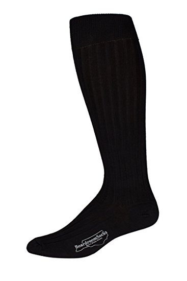 Boardroom Socks Men's Over the Calf Pima Cotton Ribbed Dress Socks