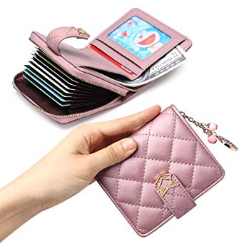 FOXER Women Leather Wallet Small Bifold Wallet Mini Wallet Card Holder Valentine's Day Gifts