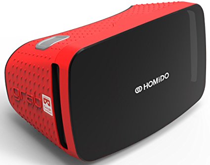 Homido 3D VR glass with VR Lens Homido Grab Virtual Reality Headset for VR Games and 3D Movie for ISO and Andriod Compatiable with 4.5'-5.7' Inch Screen google cardboard (Red)