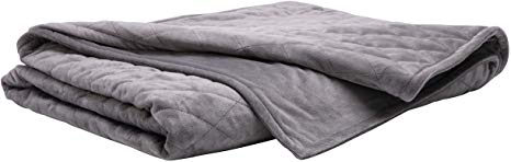 Deeto Weighted Cotton Duvet Cover,Grey,Weighted Cover for 48"x72" Blanket,Quilt,Duvet,Inner Layer,Glass Beads Premium Quality Cotton Melange Cover Removable