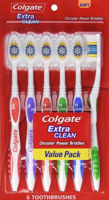 Colgate Extra Clean Toothbrush Full Head Soft 6 Count