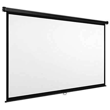 VonHaus 90-Inch Projector Screen for Wall or Ceiling Mounting | (W) 200 x (H) 112 Centimeters, 16:9 Aspect Ratio | Matt White