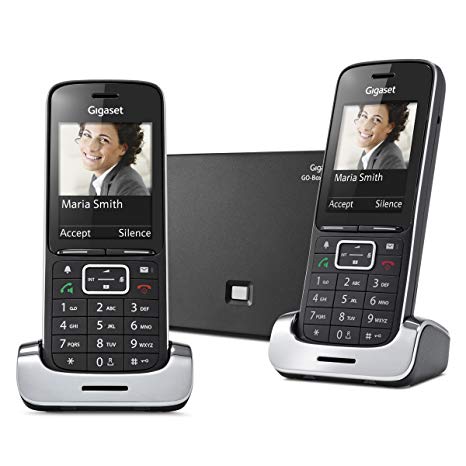 Gigaset SL450A GO Twin DECT Telephone with Intergrated Answering Machine - Silver/Black