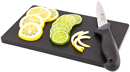 Bar Lux Black Plastic Cutting Board - Non-Slip, Professional Use - 6" x 9 3/4" - 1 count box - Restaurantware (RWT0250B)