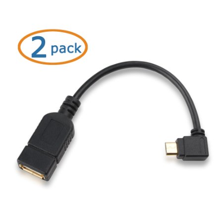 Cable Matters Micro-USB 20 On-The-Go OTG Adapter 6-Inch Black Pack of 2