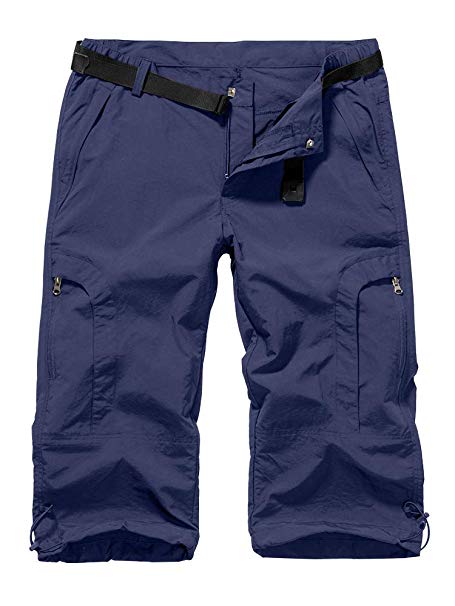Women's Quick Dry Cargo Hiking Shorts, Outdoor Anytime Casual Straight Leg Knee Capri Pants
