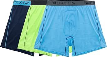 Fruit of the Loom Men's 360 Stretch Boxer Briefs, High Performance Stretch, Quick Dry & Moisture Wicking