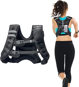 VEVOR Weighted Vest, 30 lbs Weight Vest with Reflective Stripe, Adjustable Buckle Body Weight Vest for Men Women, Workout Equipment for Strength Training, Running, Jogging, Fitness, and Weight Loss