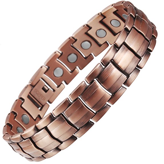 VITEROU Mens Magnetic Pure Copper Bracelet with Magnets Pain Relief for Arthritis,3500 Gauss
