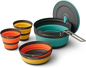 Sea to Summit Frontier Ultralight Collapsible One Pot Cook Set, 2-Person (1 Pot, 2 Bowls, 2 Cups)